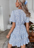 Hippie Blue Floral Printed Mini Dress